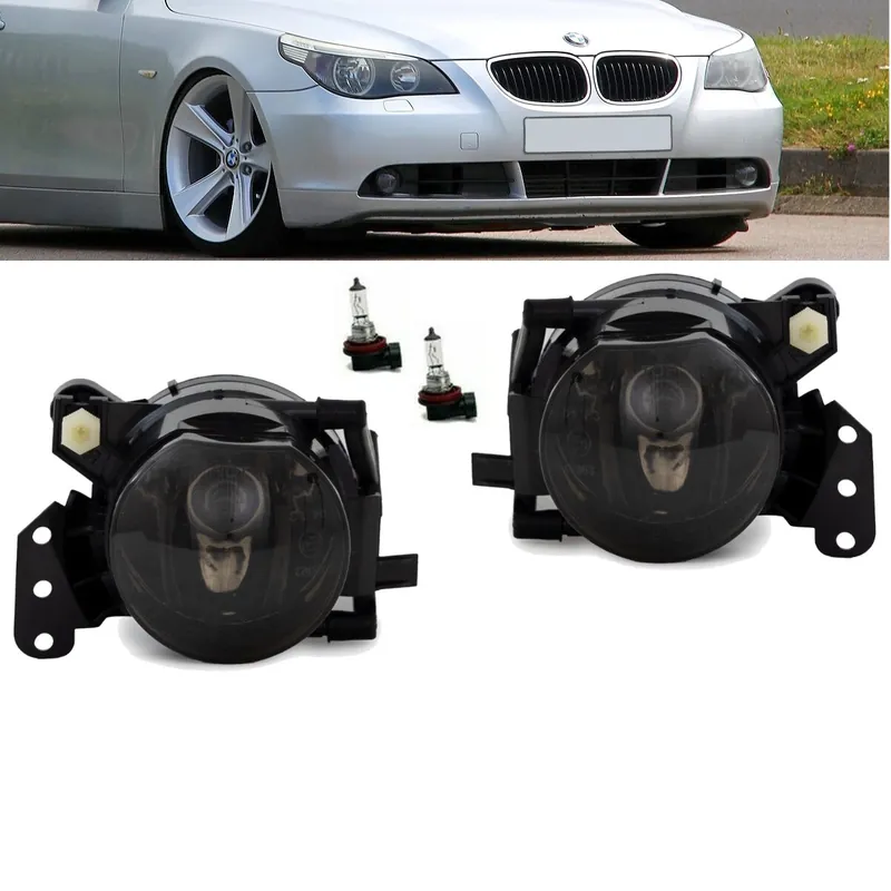 Super-Preis Nebelscheinwerfer SET für BMW E60 / E61 / E90 / E91 / X3 / E63 / E64 in Schwarz Smoke