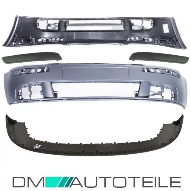 4 tlg. Front Unfall Set passt für VW Golf 5 03-08 Stoßstange + Spoiler + Leisten Direkt Vom Hersteller